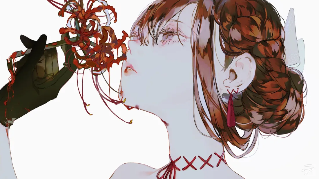 3k插画女孩壁纸｜艺术背景图片 - 暗黑风「哲风壁纸」