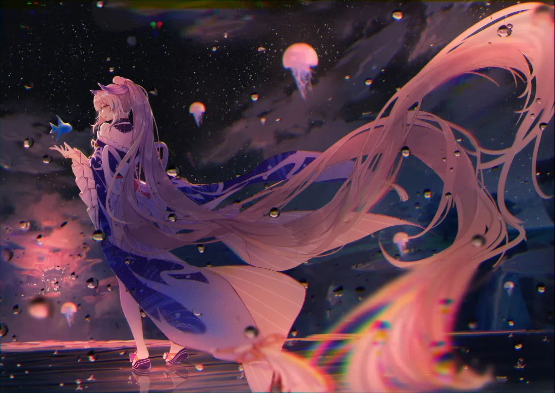 4k手绘壁纸｜原神背景图片 - 长发少女「哲风壁纸」