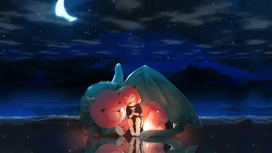 2k阿尼亚壁纸｜间谍过家家月夜背景图片 - 星空「哲风壁纸」