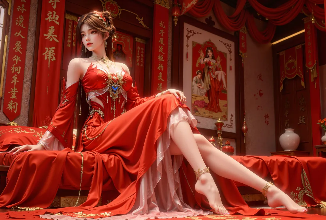 3k火灵儿古风壁纸｜完美世界背景图片 - 红衣美人「哲风壁纸」