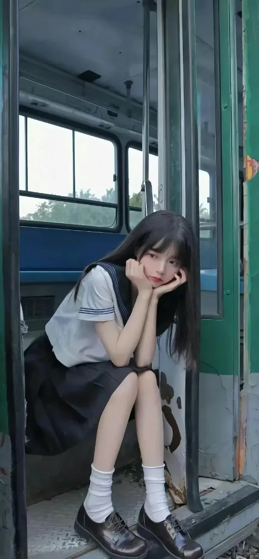 JK少女手机壁纸｜公交车背景图片 - 氛围感「哲风壁纸」
