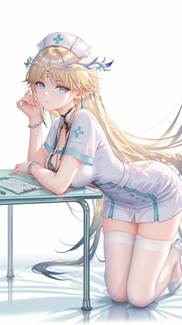 护士服手机壁纸｜金发背景图片 - 动漫少女「哲风壁纸」