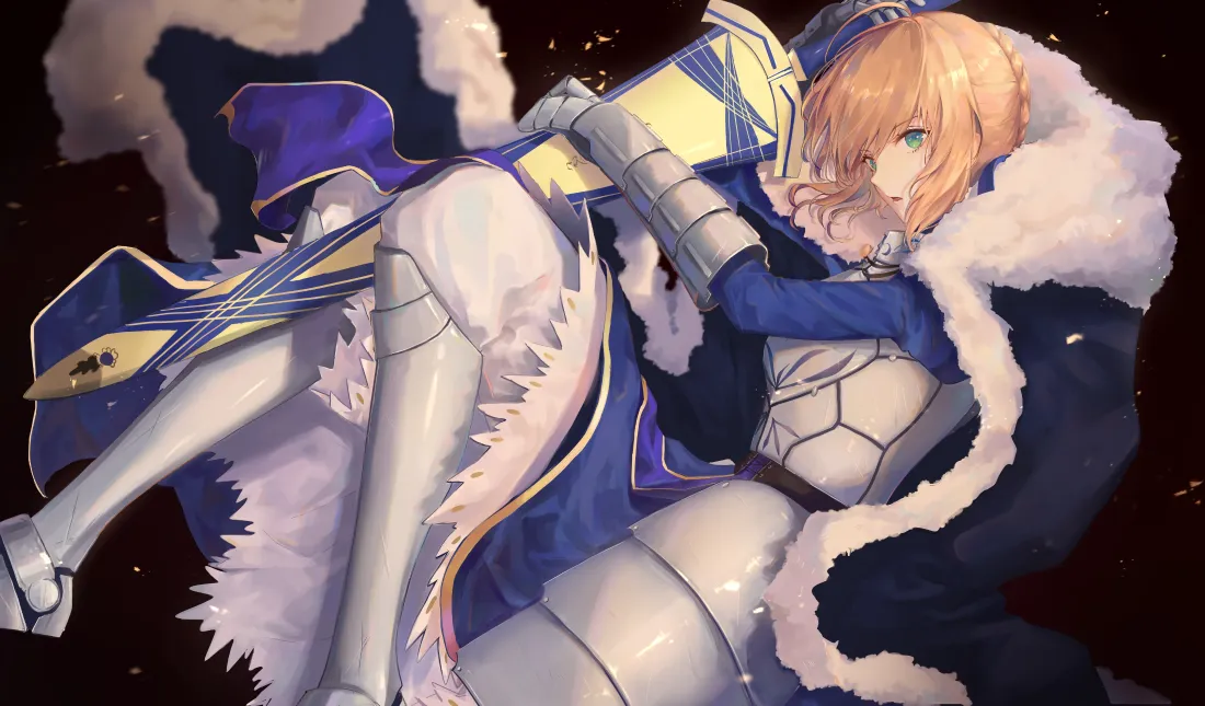 4k阿尔托莉雅壁纸｜蓝色盔甲背景 - Fate「哲风壁纸」