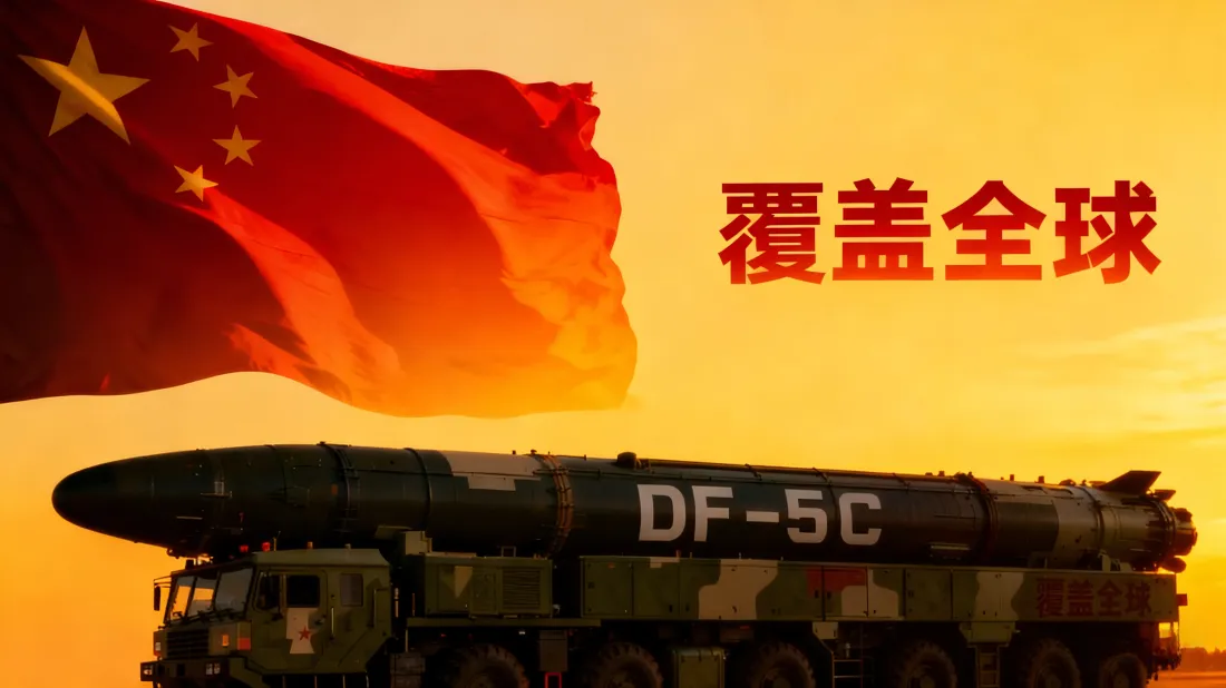 3kDF-5C导弹壁纸｜中国国旗背景 - 覆盖全球「哲风壁纸」
