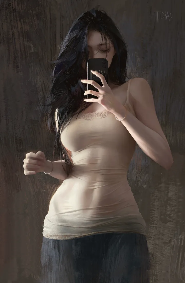 徐尤点手机壁纸｜暗纹背景 - 女「哲风壁纸」