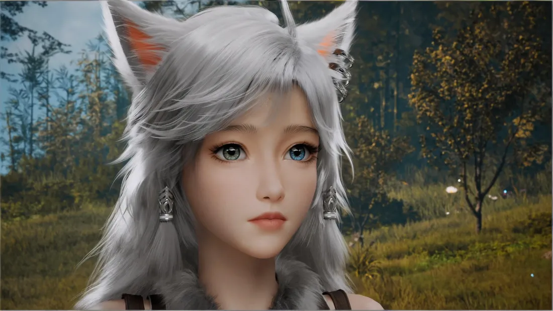 4k银月 凡人修仙传 壁纸｜森林背景 - 猫耳银发「哲风壁纸」