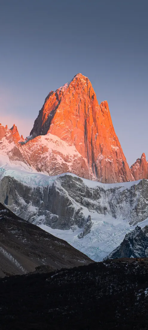 雪山夕阳手机壁纸｜自然风景背景图片 - 高山雪景「哲风壁纸」