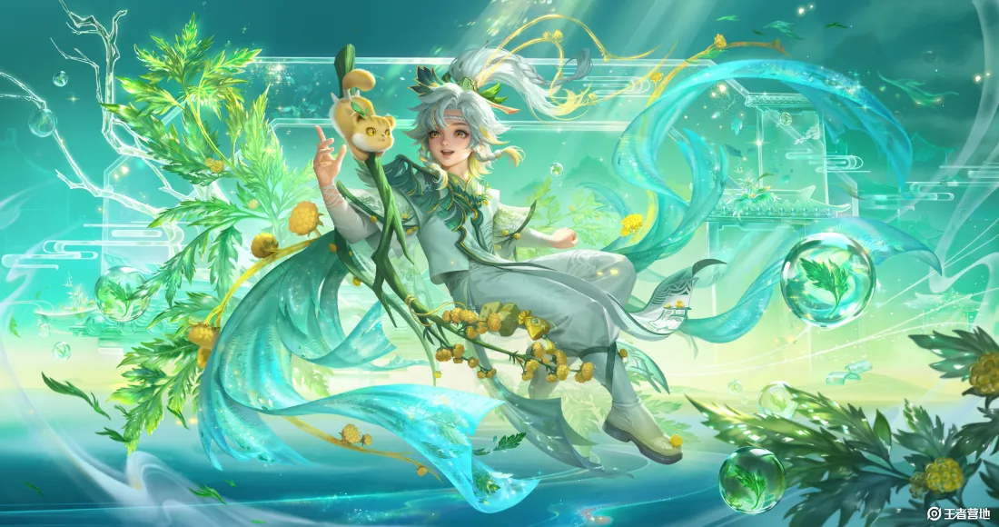 8k桑启壁纸｜王者荣耀背景图 - 绿色奇幻「哲风壁纸」
