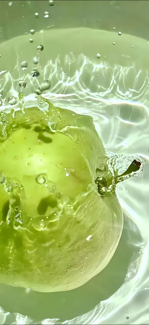 青苹果水花手机壁纸｜清新背景图片 - 简约「哲风壁纸」