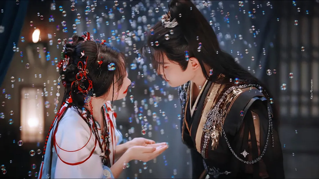 凌妙妙慕声手机壁纸｜永夜星河吹泡泡 - 古风互动「哲风壁纸」