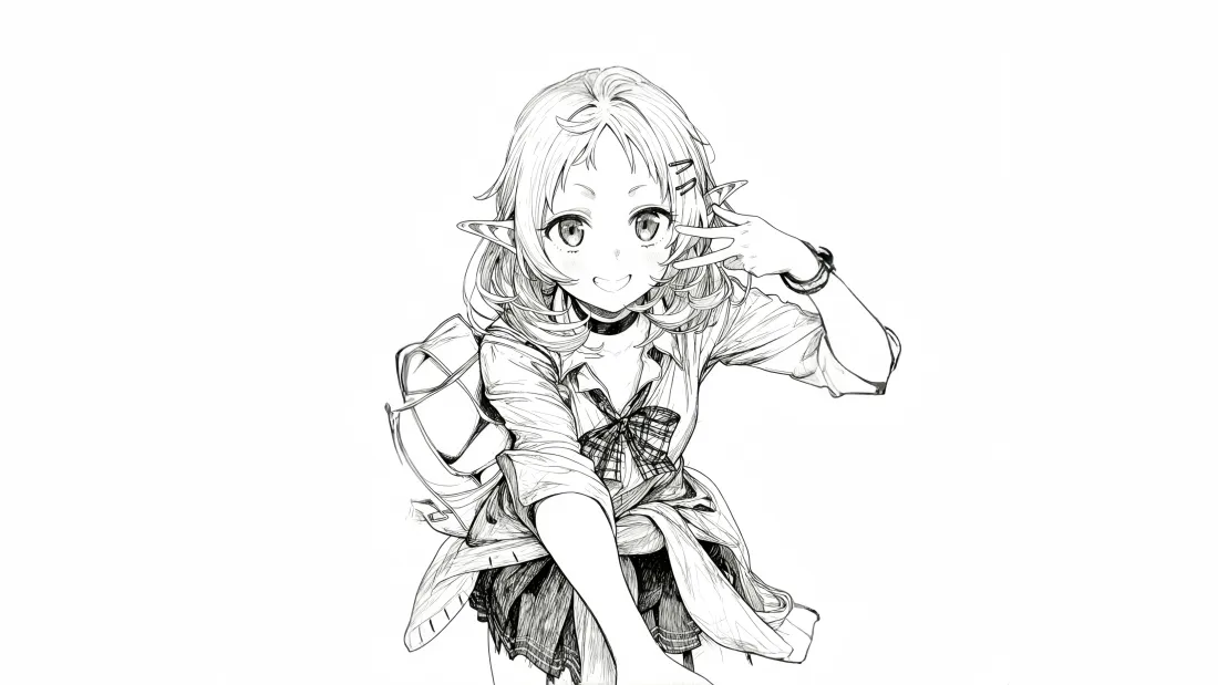 8k希露菲 无职转生 素描线稿壁纸｜手绘背景图 - 无职转生「哲风壁纸」