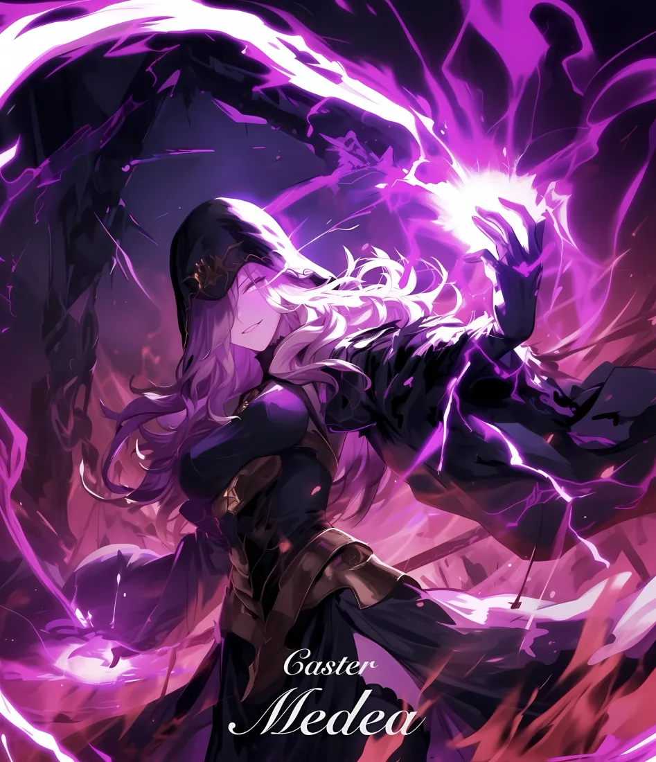 美狄亚手机壁纸｜紫色魔法背景图片 - Fate Caster「哲风壁纸」