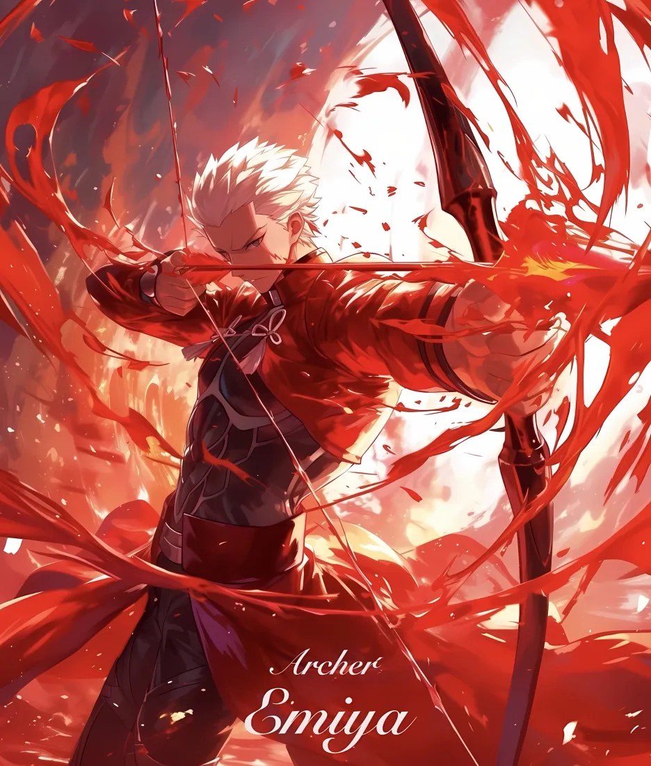 卫宫手机壁纸｜红色背景 - Fate Archer Emiya「哲风壁纸」