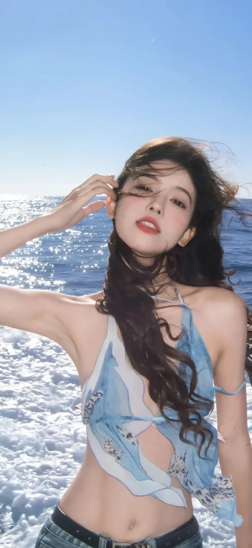 海边美女手机壁纸｜海浪背景图片 - 清新「哲风壁纸」