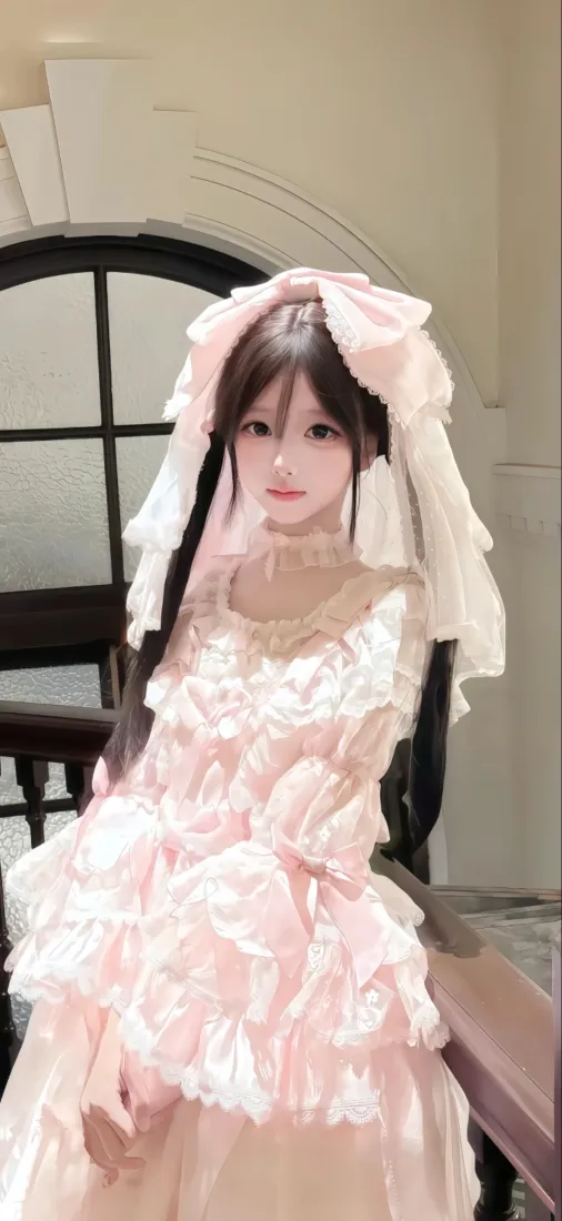 洛丽塔美女手机壁纸｜粉色裙装背景 - 氛围感高清「哲风壁纸」