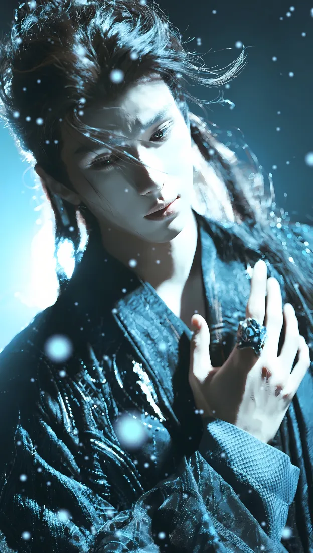 余承恩古装手机壁纸｜雪花背景 - 入青云破碎「哲风壁纸」