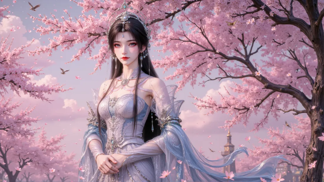 4k清漪壁纸｜樱花背景 - 完美世界古风「哲风壁纸」