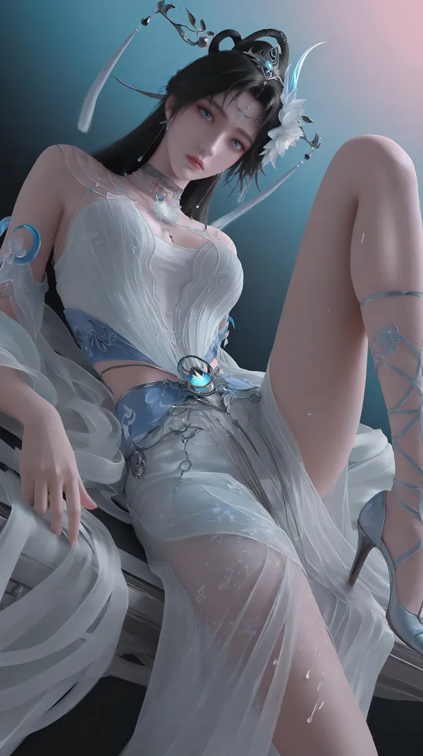 邀月手机壁纸｜完美世界背景 - 古风白衣美女「哲风壁纸」