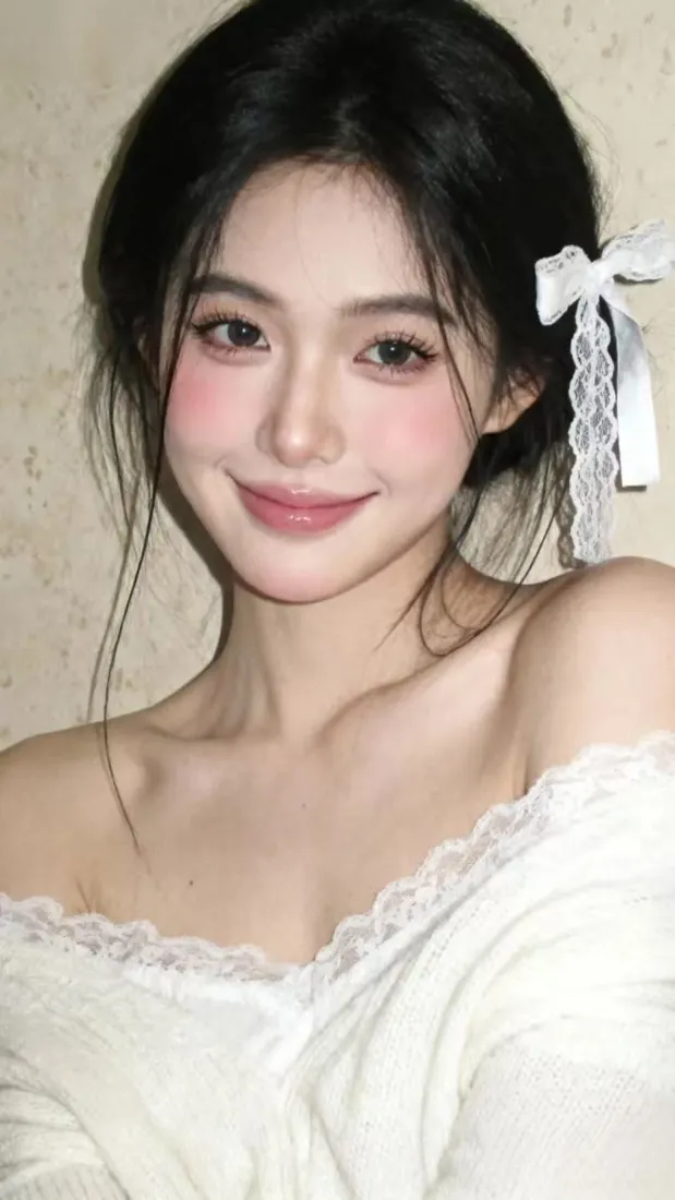 美女手机壁纸｜白色蕾丝背景图片 - 甜美「哲风壁纸」