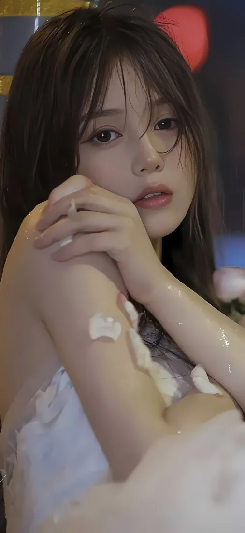 白衣美女手机壁纸｜暗调背景图片 - 白色纱裙「哲风壁纸」