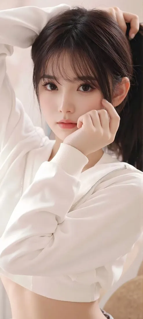 白衣美女手机壁纸｜清新背景图片 - 扎发「哲风壁纸」
