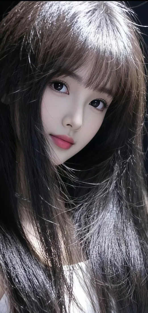 长发美女手机壁纸｜红唇背景图片 - Ios「哲风壁纸」