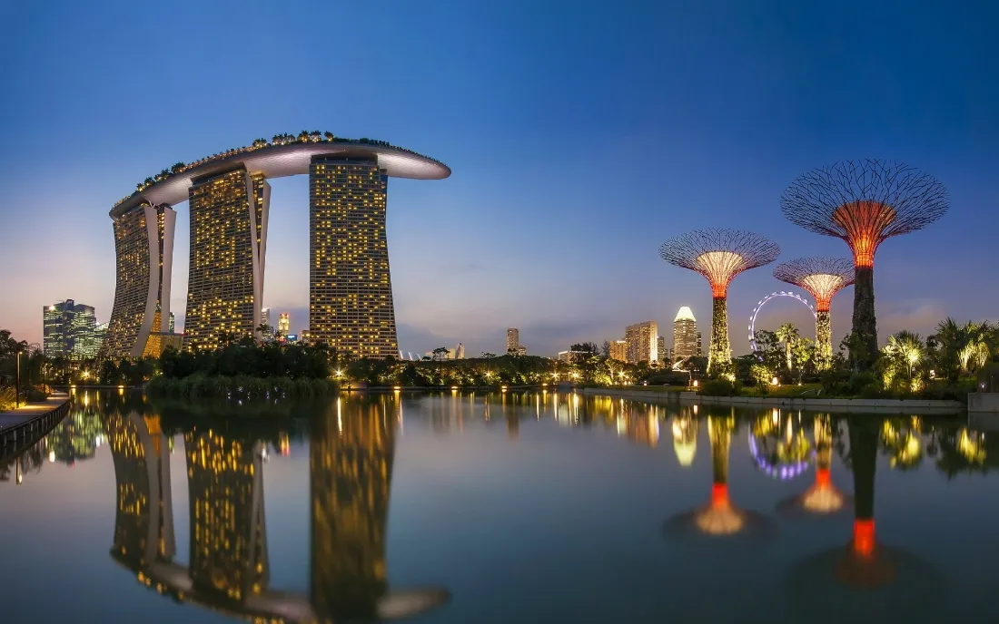 2k新加坡滨海湾壁纸｜城市风景 - 夜景倒影「哲风壁纸」
