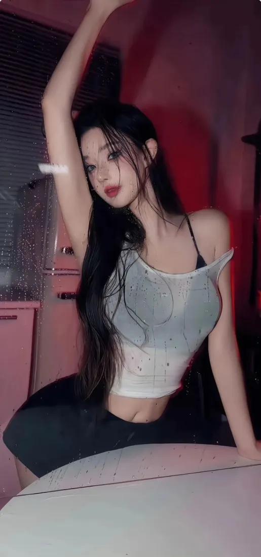 性感美女手机壁纸｜室内背景 - 灰色上衣「哲风壁纸」