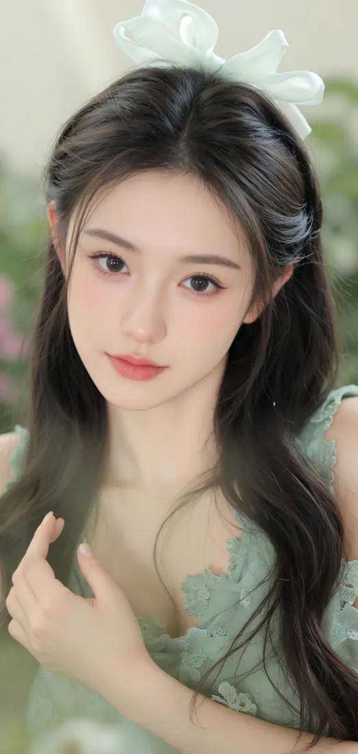 绿衣美女手机壁纸｜清新背景 - Ios「哲风壁纸」