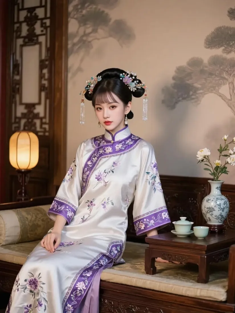 古风美女手机壁纸｜中式背景 - 传统旗装服饰「哲风壁纸」