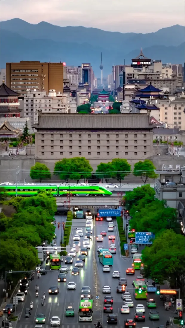 西安城墙手机壁纸｜西安街景背景图片 - 城市风光「哲风壁纸」
