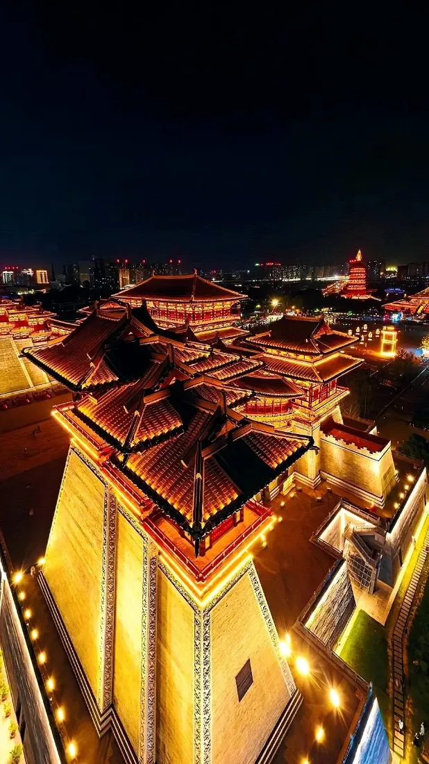 洛阳古建筑夜景手机壁纸｜洛阳夜景背景图片 - 景点「哲风壁纸」