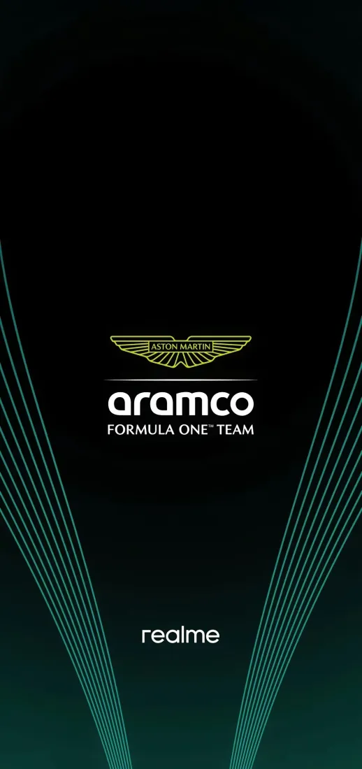 Aramco F1车队手机壁纸｜黑色背景图片 - realme「哲风壁纸」