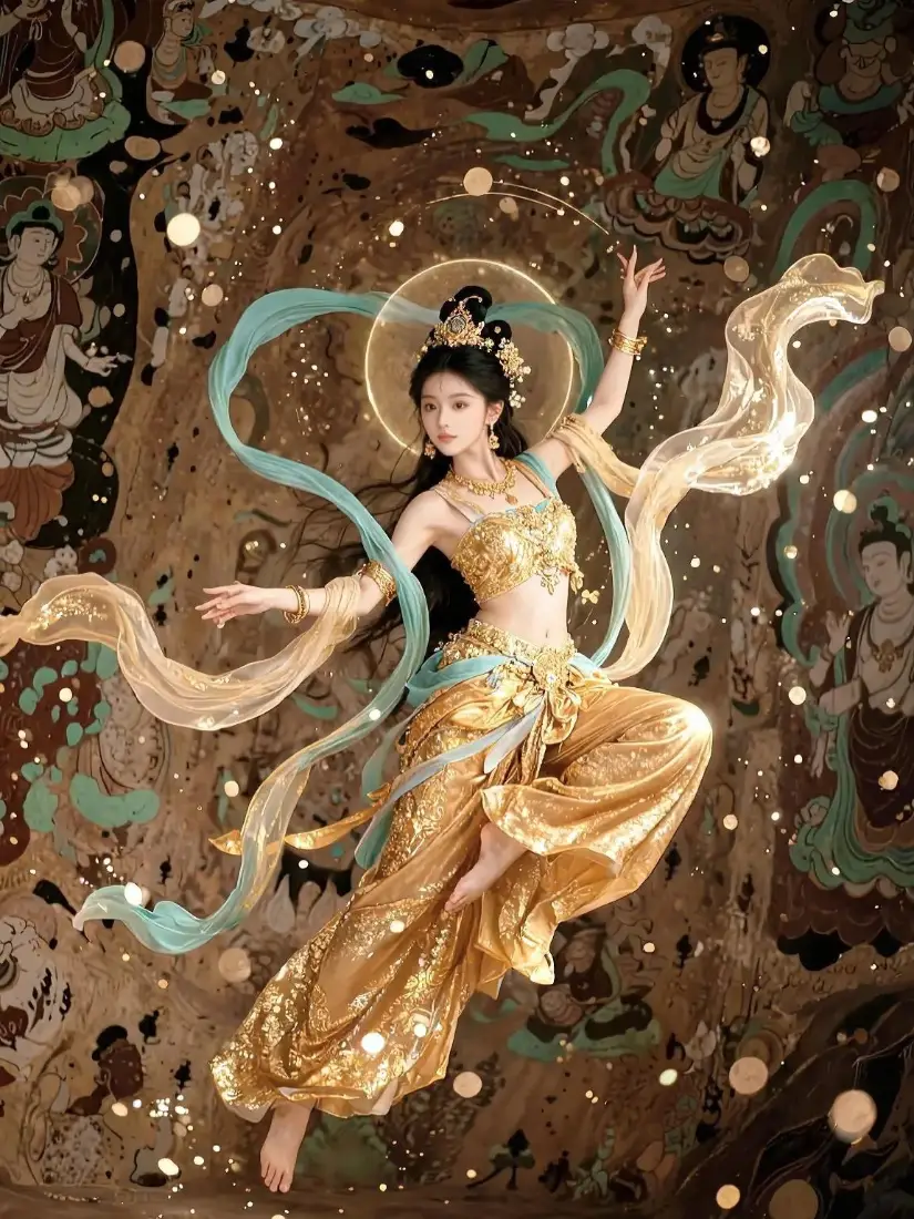 敦煌飞天古装美女手机壁纸｜古风背景图片 - 华丽「哲风壁纸」