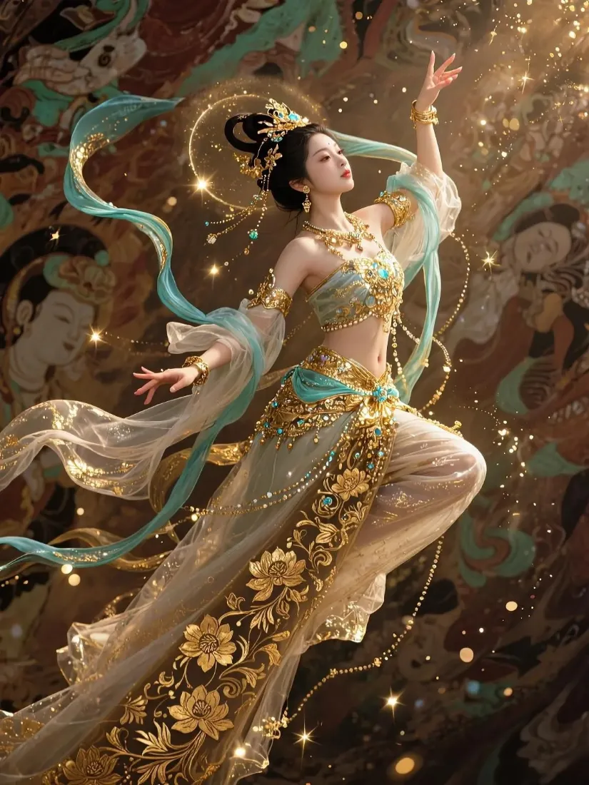 飞天古装美女手机壁纸｜古风背景图片 - 华丽服饰「哲风壁纸」