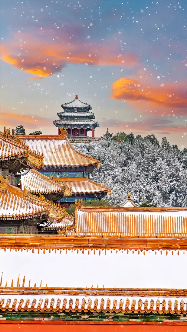 故宫雪景手机壁纸｜北京背景图片 - 红墙古建筑「哲风壁纸」