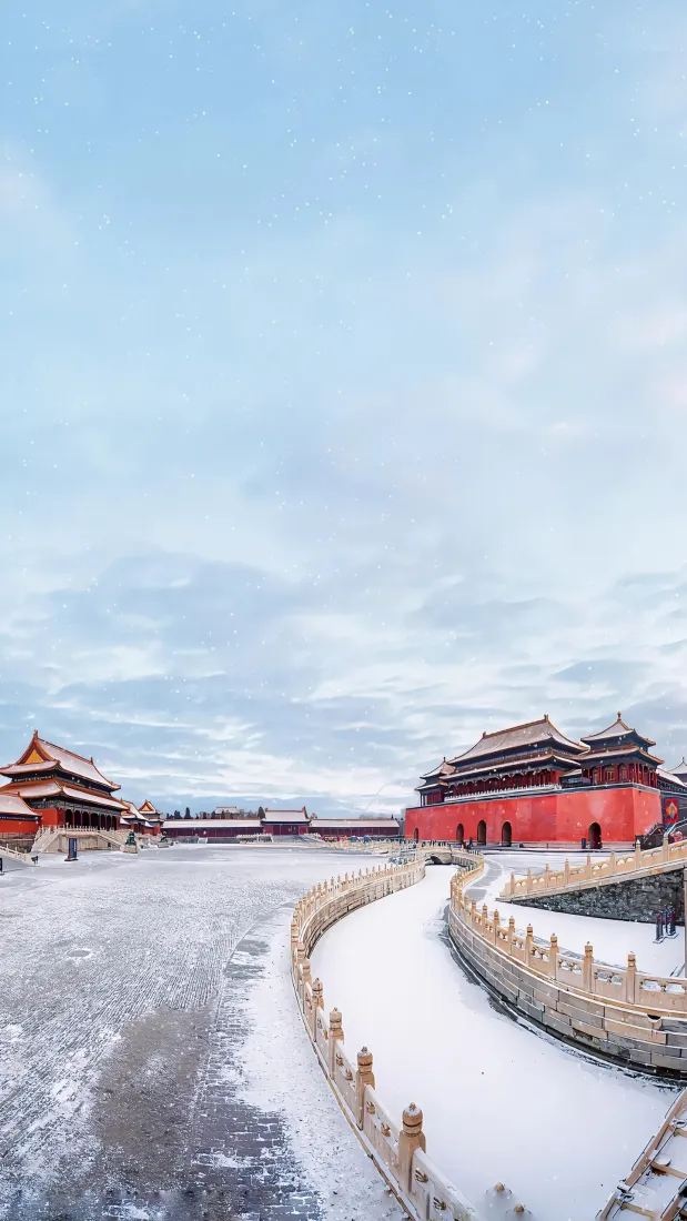 北京故宫雪景手机壁纸｜故宫雪景背景图片 - 北京美景「哲风壁纸」