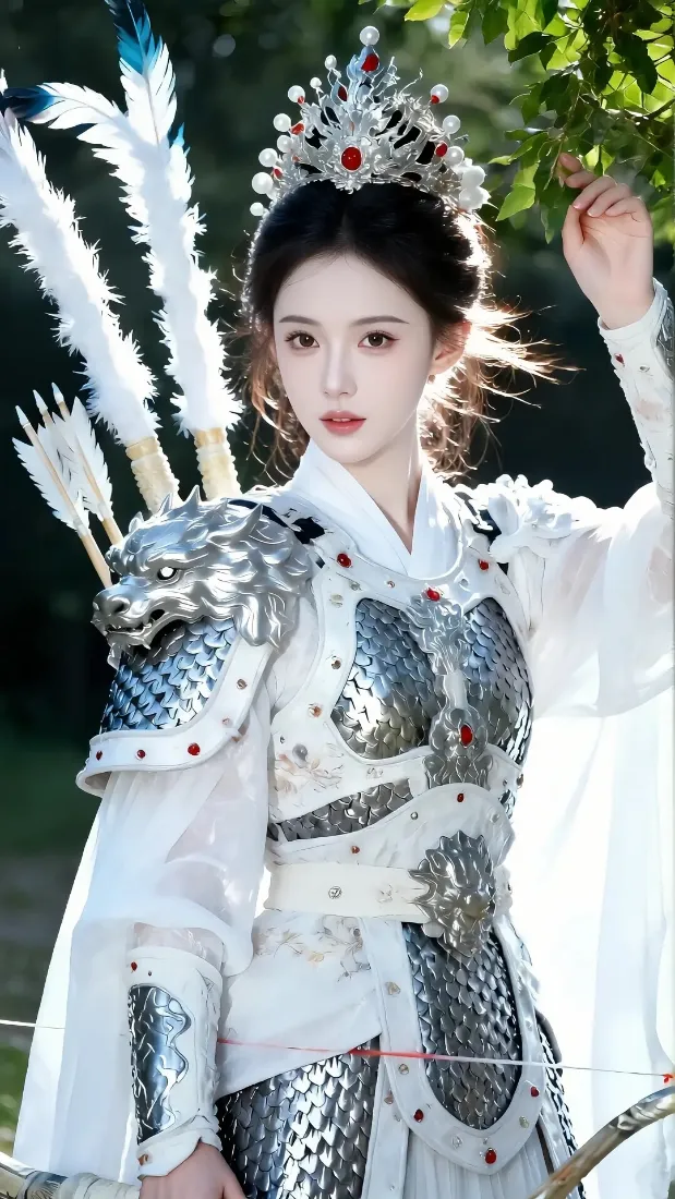 古装美女手机壁纸｜古风背景图片 - 铠甲羽饰「哲风壁纸」