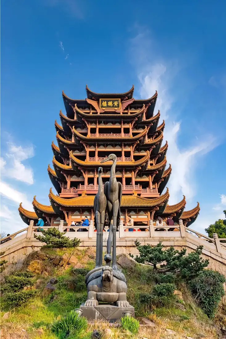 黄鹤楼手机壁纸｜蓝天背景图片 - 四大名楼阁楼「哲风壁纸」