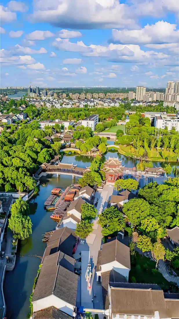 姑苏手机壁纸｜江南水乡背景图片 - 古建筑河流绿树「哲风壁纸」