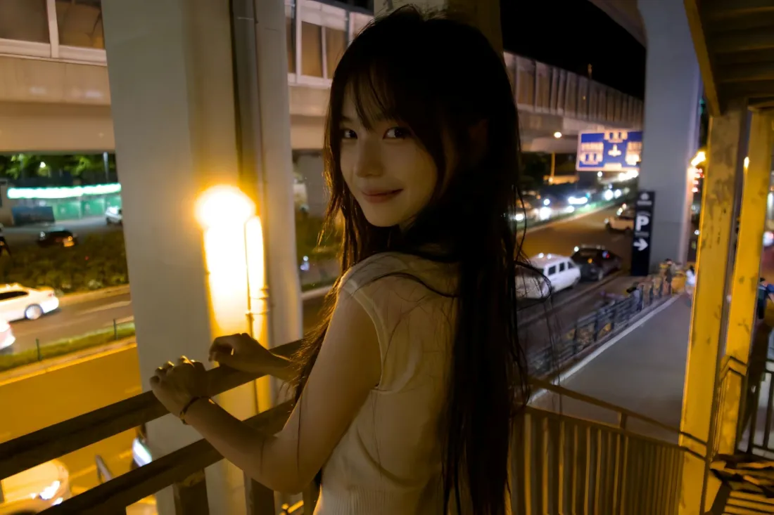 8k长发美女壁纸｜夜景背景图片 - 氛围感「哲风壁纸」