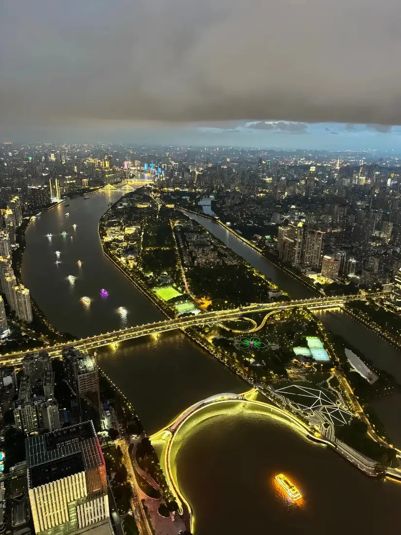 广州夜景手机壁纸｜城市背景图片 - 珠江桥梁灯光「哲风壁纸」