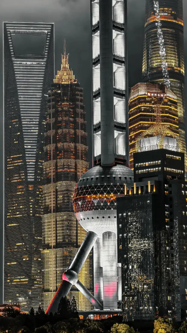 上海夜景手机壁纸｜上海地标背景图 - 东方明珠「哲风壁纸」