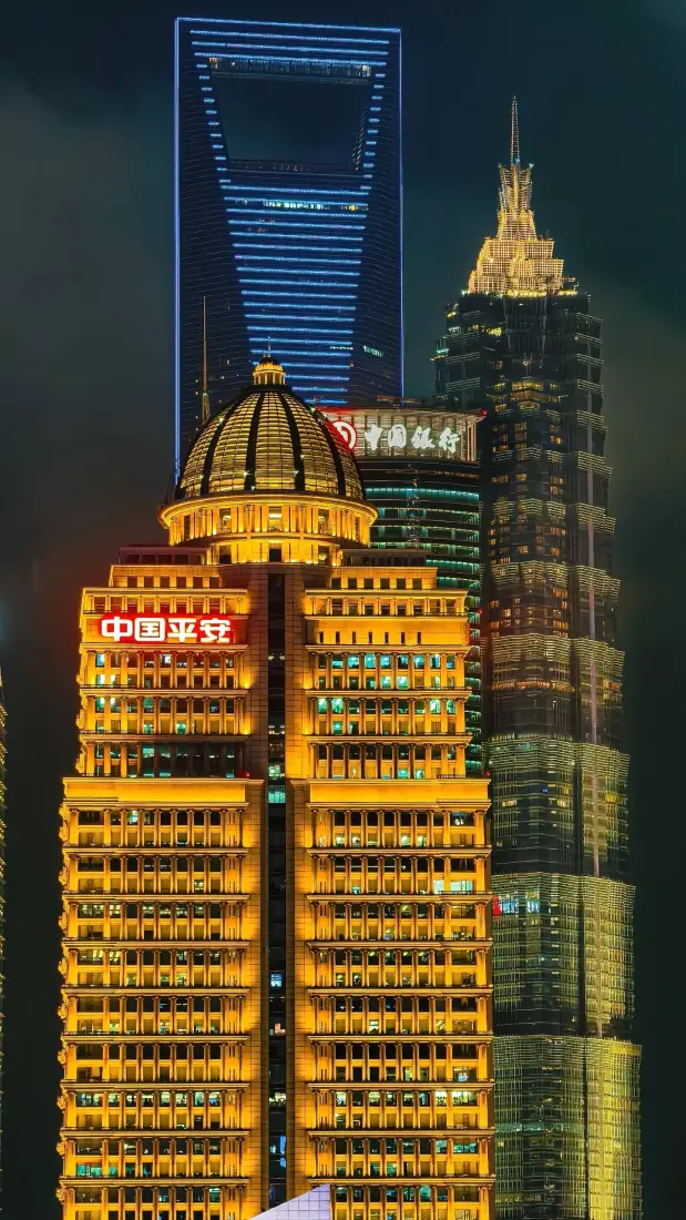上海夜景地标手机壁纸｜上海都市背景图片 - 繁华建筑「哲风壁纸」