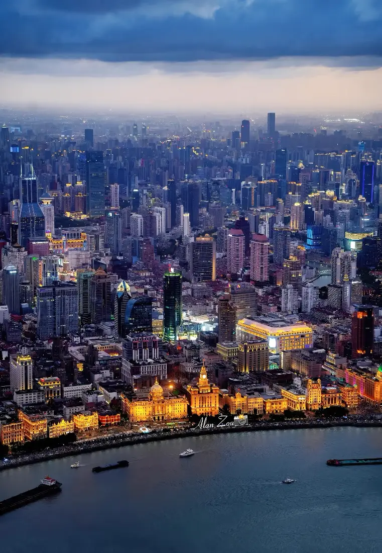 上海夜景手机壁纸｜城市背景图片 - 黄浦江都市风光「哲风壁纸」