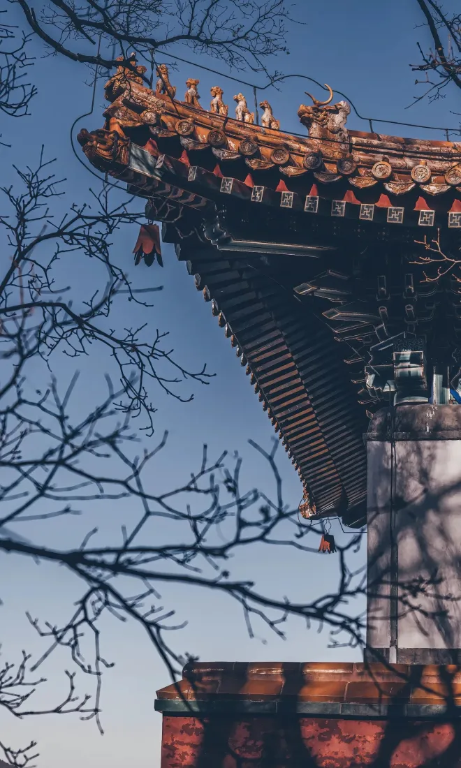 北京古建筑手机壁纸｜北京背景图片 - 中式飞檐「哲风壁纸」