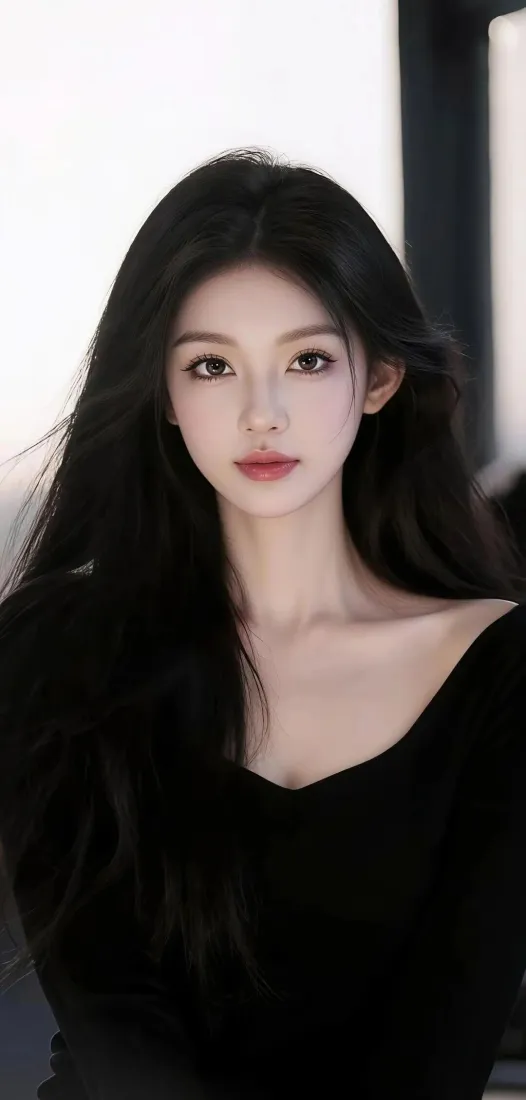 黑衣美女手机壁纸｜简约背景图片 - Ios「哲风壁纸」