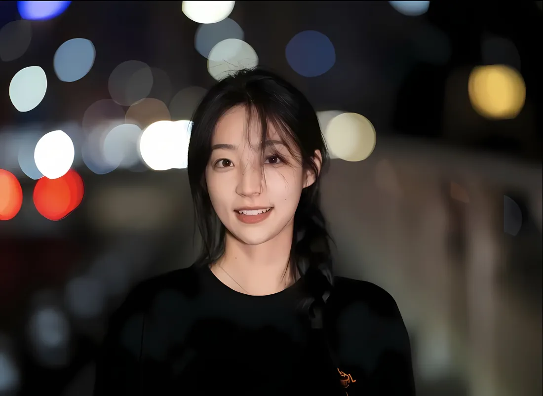 2k王婕壁纸｜夜景背景图片 - 黑色上衣「哲风壁纸」