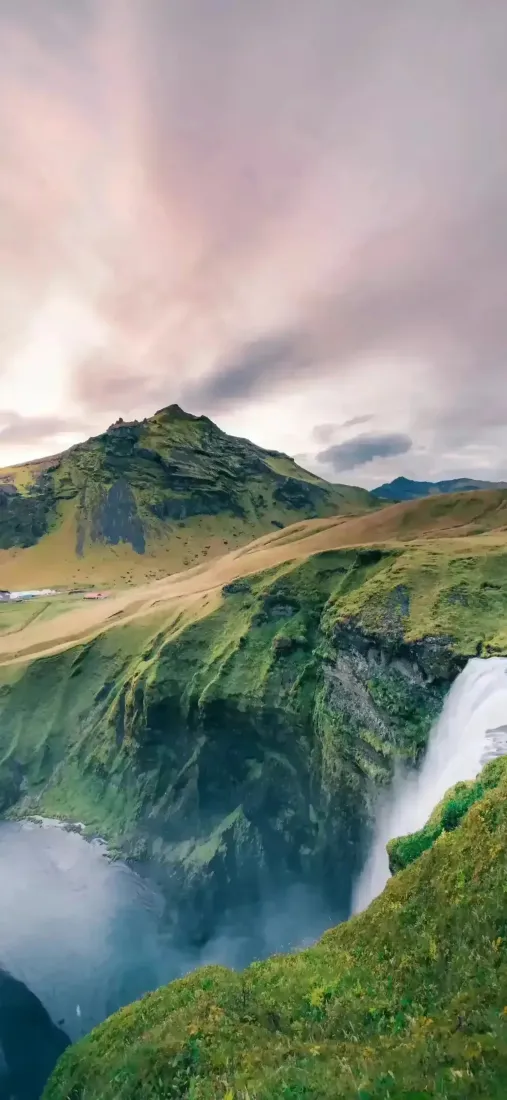 自然风景手机壁纸｜山水背景图片 - 瀑布山峰湖泊「哲风壁纸」
