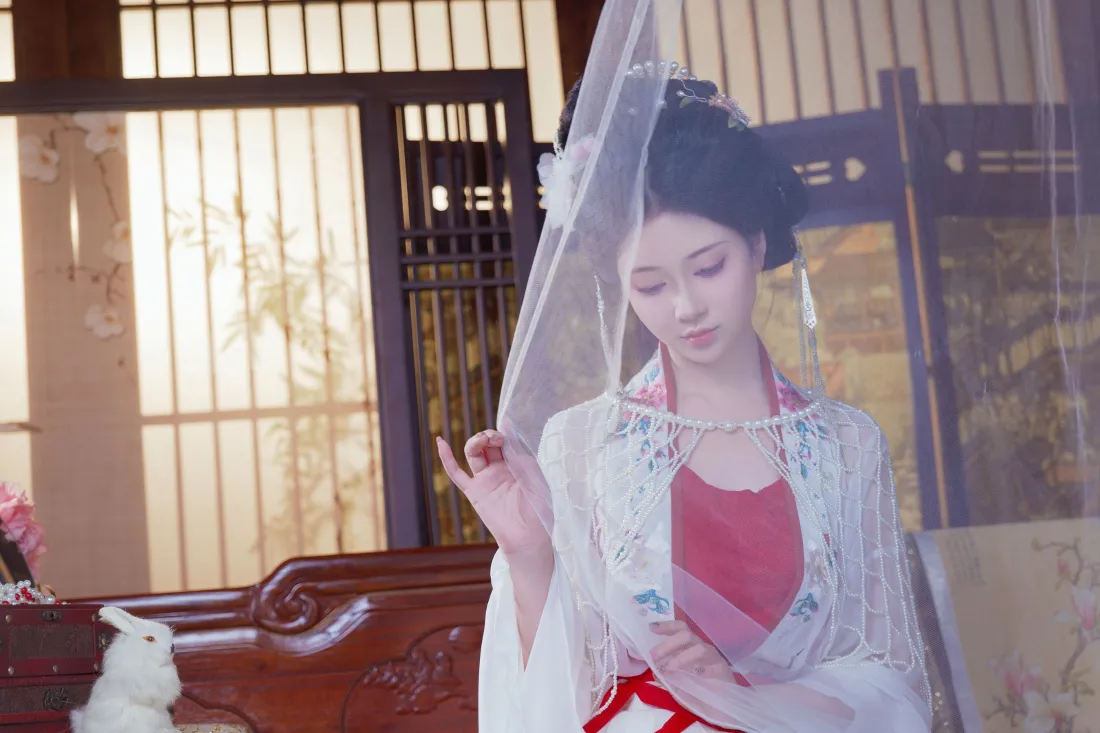 3k古风女子壁纸｜中式背景图片 - 轻纱广寒汉服「哲风壁纸」
